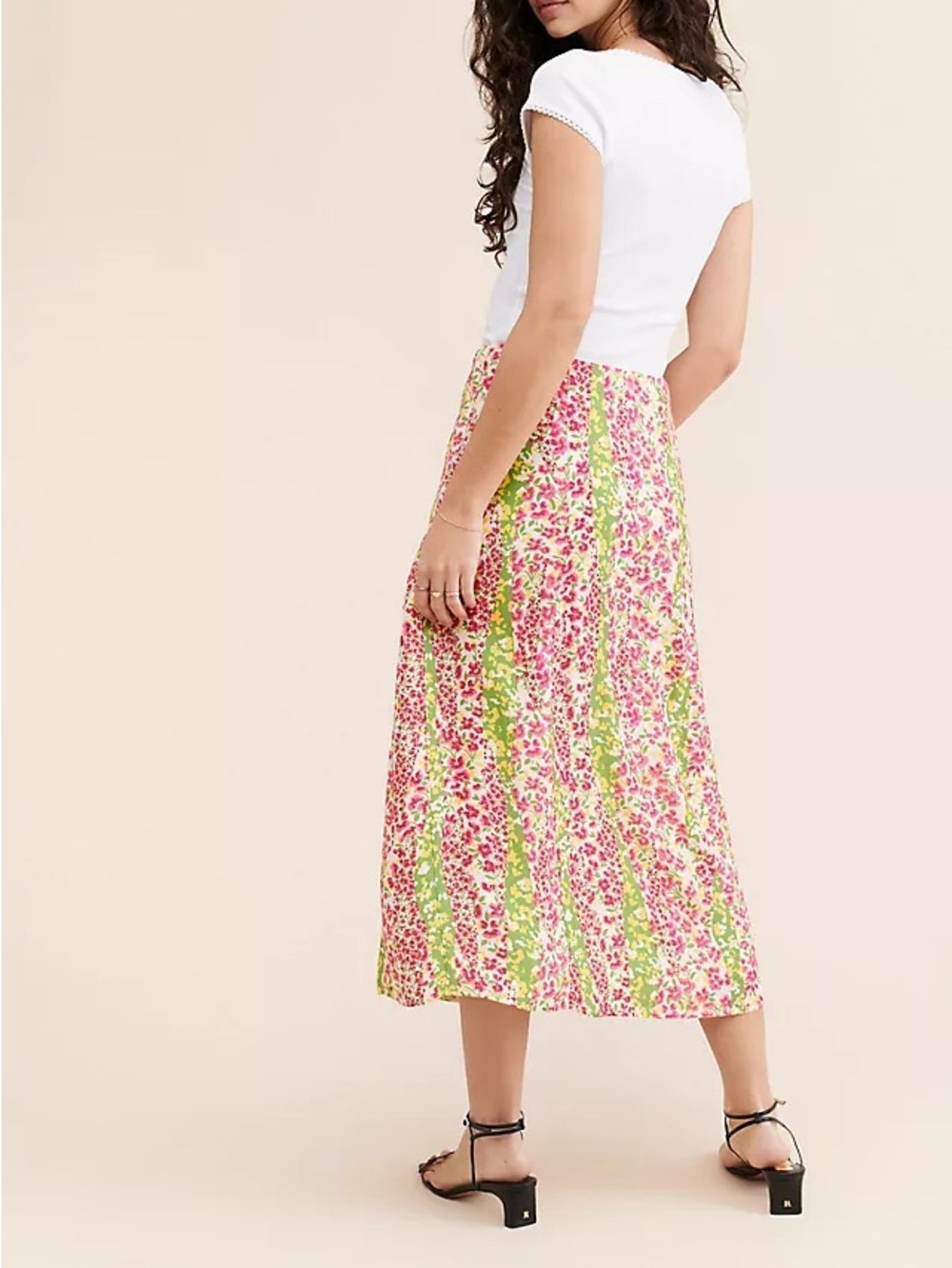 Maeve by Anthropologie Floral Pleated Midi Skirt | Size 12 | 100% Cotton